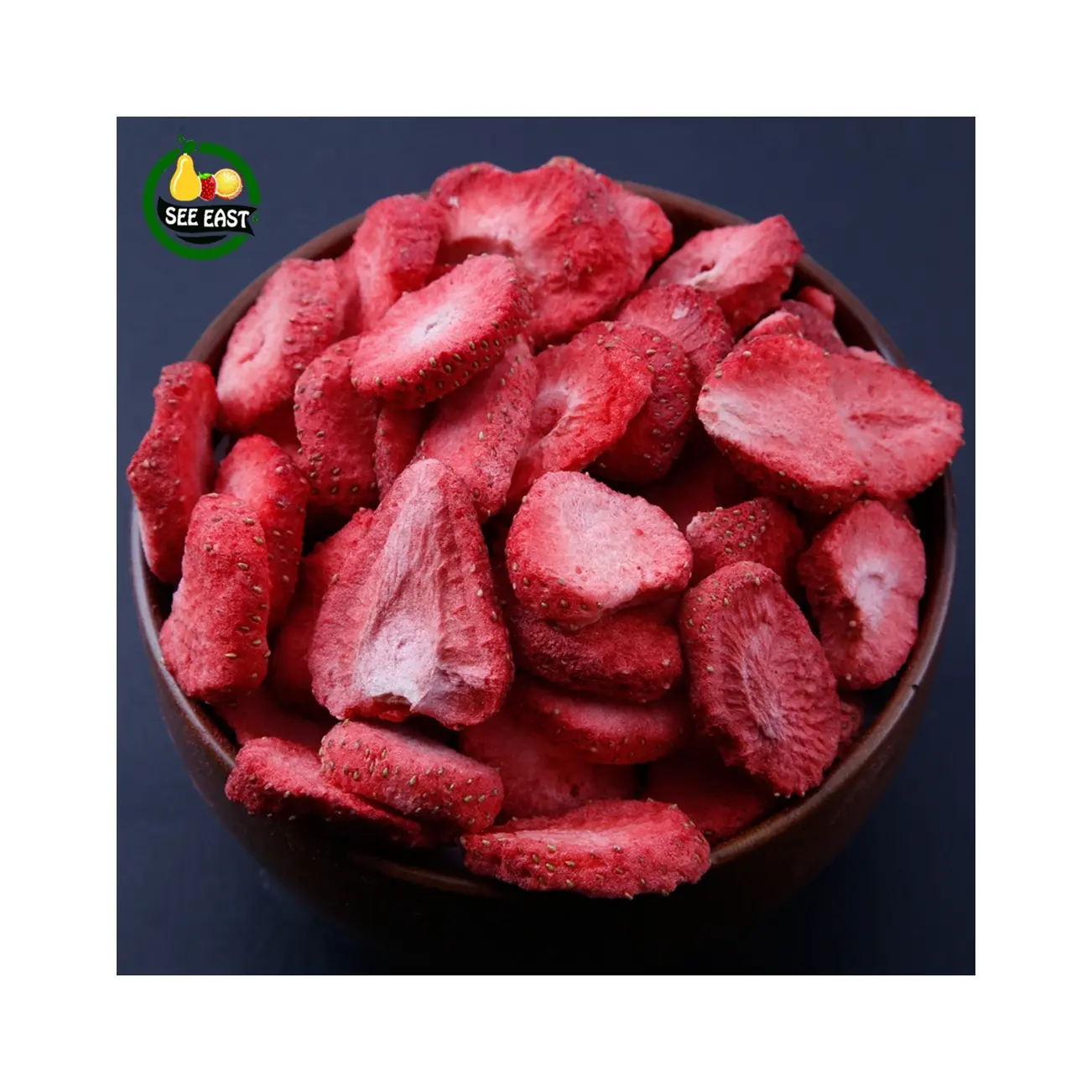 بيع بالجملة الأغذية المجمدة الطازجة المجمدة الفاكهة الجافة منتجات الفاكهة المجففة المجمدة شرائح رقائق الفراولة