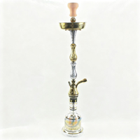 Composant de chicha en or et argent sculpté, tige de chicha en métal, motif rétro, pièce de chicha durable, accessoire de chicha