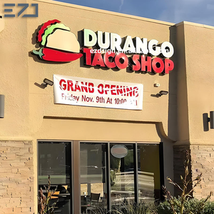 Enseignes de magasin en plastique personnalisées EZD pour camion de nourriture électronique en plein air, boutique de tacos, avec bande de finition, lettres en relief - Product Image 3