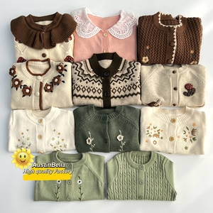 AustinBella – Fabricant de haute qualité – Cardigan en coton tricoté épais pour bébés et jeunes filles – Collection Hiver Décontractée - Product Image 2