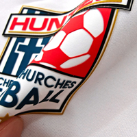 Étiquettes de transfert thermique en silicone 3D personnalisées pour maillots de football, patchs en silicone sérigraphiés, badges de logo d'équipe sportive prêts à être pressés