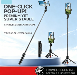 Perche à <span class=keywords><strong>selfie</strong></span> trépied pour voyage, avec télécommande et support pour téléphone portable, idéale pour filmer des vidéos avec <span class=keywords><strong>iPhone</strong></span>. - Product Image 1