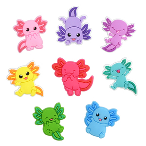 Adorables y coloridos dijes de <span class=keywords><strong>PVC</strong></span> para zapatos con diseño de salamandra de dibujos animados, coral marino, para zuecos y zapatillas deportivas - Product Image 1