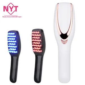 Pente de crescimento de cabelo, produto de beleza photon terapia azul vermelho tratamento de luz led 620nm para homens e mulheres cabeça couro cabeludo massagem elétrica pente de crescimento do cabelo