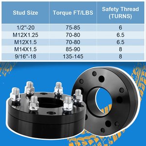 Adaptateurs et entretoises de roues en alliage d'aluminium 2 "5x4.75 à 6x5.5 S10 Blazer Camaro Corvette Eldorado XLR Firebird Pontiac GTO <span class=keywords><strong>Sonoma</strong></span> - Product Image 4