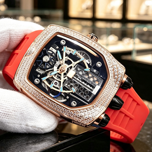 Reloj Deportivo para Hombre Estilo Hip Hop, Marca Jacbb, Astronomia, Caja de Acero Inoxidable, Cuerda Manual, Cristal Luminoso, Reserva de Energía - Product Image 5