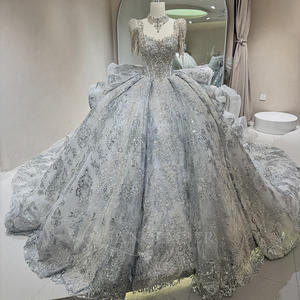 Jancember DW0171 Abito da Sposa Vintage <span class=keywords><strong>con</strong></span> Maniche Corte, Frange e Gonna Voluminosa <span class=keywords><strong>con</strong></span> <span class=keywords><strong>Lungo</strong></span> Strascico - Product Image 1