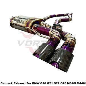 ระบบท่อไอเสียแบบ Catback วาล์ว Vortex Purple Titanium สำหรับ BMW M340i M440i G20 G21 G22 G26 B58 3.0T ปี 2021-2025 ชุดติดตั้งแบบ Direct Fit - Product Image 5
