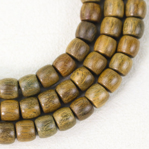 Cuentas de Oración Budistas de Sándalo Verde, 108 Cuentas de 6x7mm, Corte Recto en Forma de Barril, Joyería Hecha a Mano de Estilo Chino, Unisex - Product Image 2