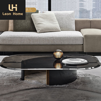 Table basse de thé en verre d'acier inoxydable de villa créative de concepteur de salon de mode de style de luxe