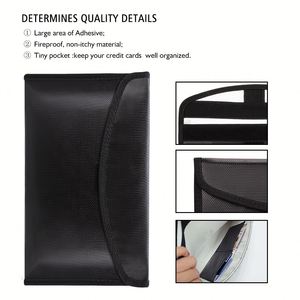 Black Customized Envelope <b>Bag</b> for Office Multi-Functional Waterproof Fireproof File <b>Bag</b> - Product Image 2