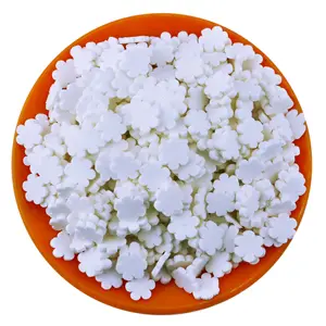 Balçık DIY zanaat için 1KG 5MM paskalya polimer kil beyaz çiçek dilimleri