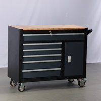 Ensemble de chariot à outils de réparation automobile en fer robuste de haute qualité, roulettes de 5 pouces, 6 tiroirs, grande boîte à outils pour garage, atelier, OEM