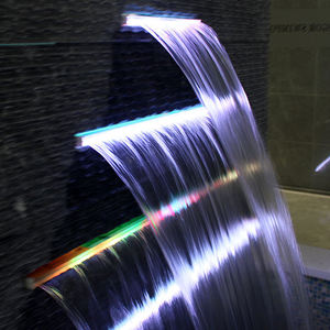 Fontaine murale décorative déversoir ac12v éclairage <span class=keywords><strong>LED</strong></span> <span class=keywords><strong>cascade</strong></span> de descente de <span class=keywords><strong>piscine</strong></span> artificielle - Product Image 1
