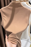 Nuevo Chaleco de Punto sin Mangas con Cuello en V para Mujer, Resistente a las Arrugas, Ajustado, Elástico, Cálido y Casual, para Combinar con una Blusa Básica