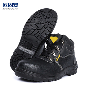 Bottes <span class=keywords><strong>de</strong></span> sécurité <span class=keywords><strong>pour</strong></span> la construction, embout en acier, anti-perforation, cuir pleine fleur, semelle intérieure respirante, semelle en PU, résistantes à l'huile, été, unisexe, travail - Product Image 1