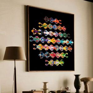 Cadeau incroyable pour adultes, puzzles en bois colorés et artistiques, amusants et magnifiques, en forme de grenouille, pour la décoration murale - Product Image 2