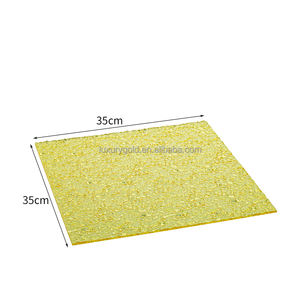 Tasse gâteau affichage <span class=keywords><strong>individuel</strong></span> restauration Buffet présentoirs jaune carré ondulation plinthes support ensemble cristal gâteau de mariage support - Product Image 6