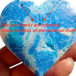 Pierre en larimar artificielle en forme de cœur, imitation larimar bleue, fournitures pour la fabrication de bijoux, cadeau de mariage ou de Saint-Valentin, décoration intérieure - Product Image 5