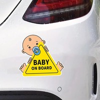 Autocollant d'avertissement pour voiture « Bébé à bord », dessin animé mignon, imperméable, résistant aux UV, autocollant en vinyle auto-adhésif pour la décoration extérieure des vitres de voiture