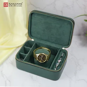 תיק תכשיטים נסיעות נייד תיבת טבעת שרשרת bangle שעון תיבת תכשיטים אחסון עם רוכסן