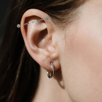 Gaby G23 Bijoux de piercing mode en titane, piercing à filetage externe, piercing plaqué or, barbell industriel avec nœuds