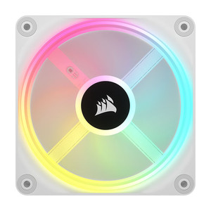 Ventilateur de boîtier Icue <span class=keywords><strong>Link</strong></span> Qx120 Rgb 12cm, quatre anneaux lumineux Rgb, connexion intelligente avec contrôleur, blanc, lot de 3 - Product Image 3