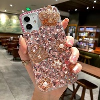 Luxe Femmes Bling Glitter Diamant Cristal Floral Bourse Couronne Téléphone étui pour iphone 14 Pro Max Xsmax Pour Samsung S22 Ultra