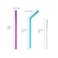 Pailles en silicone réutilisables en gros, souples et élastiques, faciles à nettoyer pour la maison, les voyages, les restaurants et l'extérieur