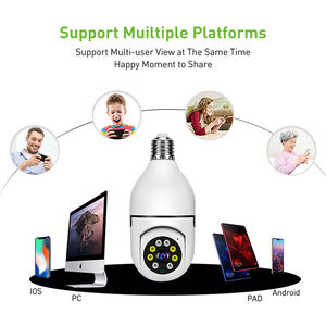 V380 Wifi Seguridad para el hogar PTZ CCTV Cámara IP Bombilla 360 grados Audio bidireccional AI Detector de movimiento humano para uso en interiores Sensor CMOS - Product Image 4