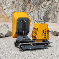 Mini-dumper sur chenilles de 1,2 tonne (1200 kg) à essence avec grande benne et pompe moteur pour usage agricole