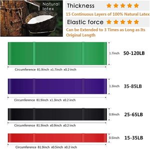 Bandes de Résistance en Caoutchouc Élastique pour Exercices, Bandes d'Assistance pour Tractions, Bandes d'Entraînement de Gymnastique en Latex – Vente en Gros - Product Image 4
