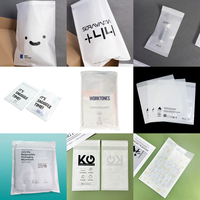 Sacs en papier glassine biodégradables autocollants, pochettes translucides, logo personnalisé, résistants à l'humidité, réutilisables pour vêtements et chaussures