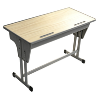 Ensemble table et chaise d'écolier professionnel deux places à hauteur réglable pour salle de classe primaire