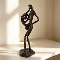 Statue de Musicien de Septette Jazz Moderne en Bronze, Sculpture Abstraite de Tubaiste, Décoration de Luxe Faite à la Main pour la Maison