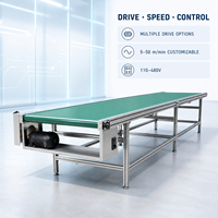 Solution d'intégration d'équipements d'automatisation : Convoyeur combiné avec structure en alliage d'aluminium et bande transporteuse en PU, tension personnalisée