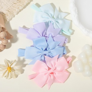 4PC Child Bow <strong>Headband</strong> for Girls Grosgrain Pink Ribbon <strong>Baby</strong> Accessory - Product Image 6