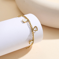 Bracelet chaîne cubaine avec pendentif coquillage pour femme, plaqué or, acier inoxydable 304, réglable, bijoux tendance