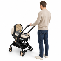 Poussette pliable 3 en 1 Kidilo en alliage d'aluminium avec siège auto pour bébé, pour la maison et l'extérieur, OEM ODM
