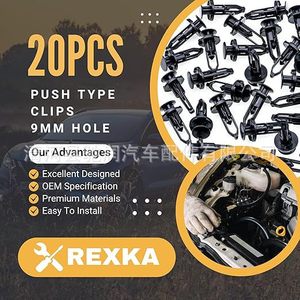 <b>Push</b> Type <b>Clip</b> 9mm For Toyota 52161-16010 Rear Bumper Cover Fastener Auto Repair Part - Product Image 5