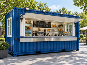 Contenedor Modular de 20 Pies para Bar o Restaurante, Tienda Prefabricada, Cafetería, Contenedor de Acero en Venta, Contenedor Marítimo Modificado para Tienda - Product Image 2