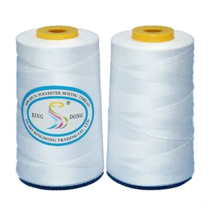 Professional Export 150d/2 Embroidery Thread 100% Polyester Threads Raw White Dyed Strong Polyester 402 Sewing Thread