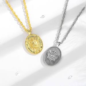 Merryshine hadiah agama unik pria, liontin jimat berlapis emas San <span class=keywords><strong>St</strong></span> <span class=keywords><strong>Michael</strong></span> the <span class=keywords><strong>Archangel</strong></span> - Product Image 1
