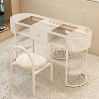 Table de Manucure Professionnelle Neuve en Marbre, Modèles Modernes pour Salons de Beauté
