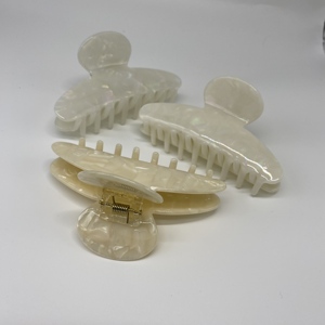 Pinces à <span class=keywords><strong>cheveux</strong></span> de haute qualité en forme de requin et de <span class=keywords><strong>crabe</strong></span>, avec logo personnalisé en relief et logos en feuille d'or, grandes pinces à <span class=keywords><strong>cheveux</strong></span> en acétate de cellulose marbré - Product Image 3