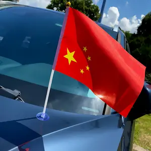 New Transparent Sucker Car Handheld Small Flag Five Star Red Flag Handheld National Day Gift