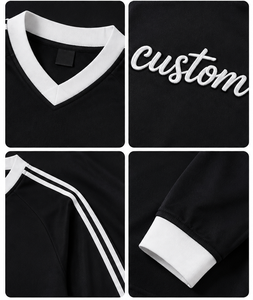 Camiseta de Manga Larga de Algodón, Estilo Retro Americano, Lisa, Personalizable, Cuello Redondo, Unisex, Deportiva y Chic, del Fabricante Blank - Product Image 3
