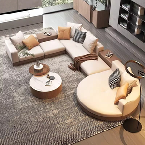 <span class=keywords><strong>Canapé</strong></span> modulaire en <span class=keywords><strong>cuir</strong></span> <span class=keywords><strong>beige</strong></span> moderne en forme de L avec coussins amovibles et rangement dissimulé pour salon, meubles de luxe pour la maison - Product Image 5