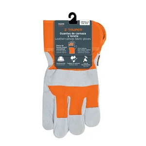 BOX 6 Guanti in pelle e tela, taglia unica, TRUPER - Product Image 3
