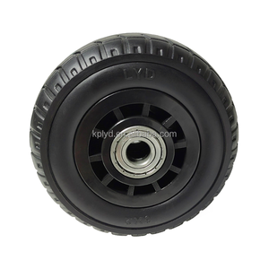 Factory Direct <span class=keywords><strong>6</strong></span>-Zoll-Hochleistungs-Vollgummiräder mit schwarzem Kunststoff kern und leisem Trag lager Geeignet für Wagen - Product Image 2